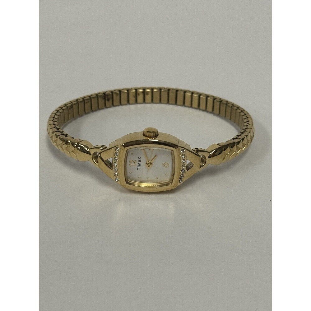 TIMEX Square Dial Gold Tone Ladies Watch P4